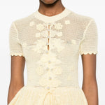 Abito midi in crochet giallo Self-Portrait - donna 