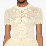 Abito midi in crochet giallo Self-Portrait - donna 