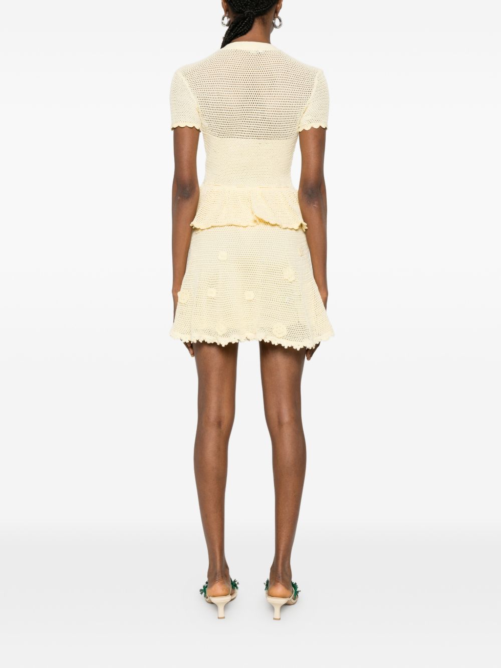 Abito midi in crochet giallo Self-Portrait - donna 