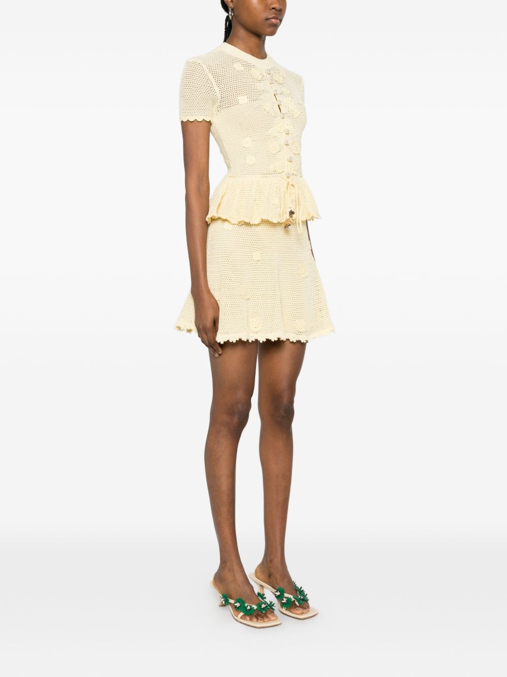 Abito midi in crochet giallo Self-Portrait - donna 