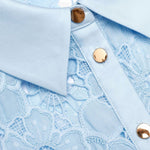 Abito midi con cintura blu cielo Self-Portrait - donna 