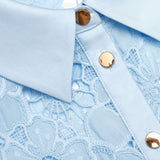 Abito midi con cintura blu cielo Self-Portrait - donna 