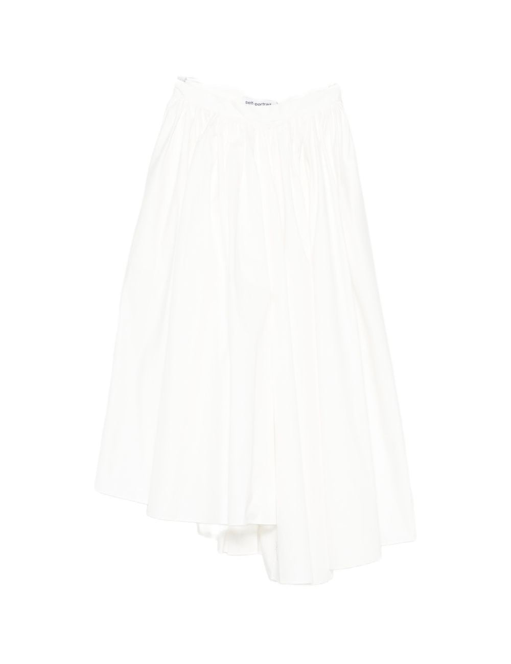 Gonna midi in poplin in bianco Self-portrait - donna 