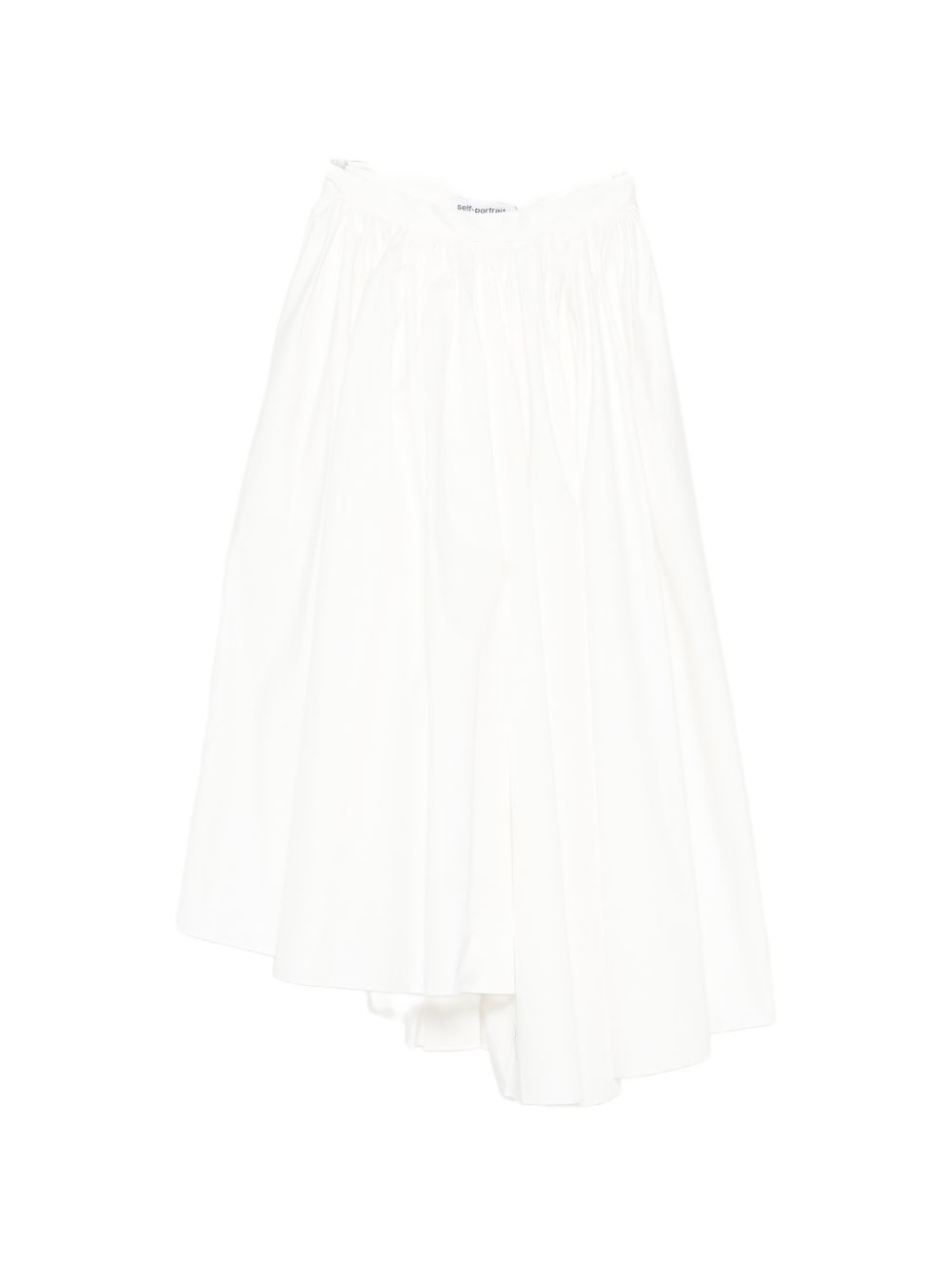 Gonna midi in poplin in bianco Self-portrait - donna 