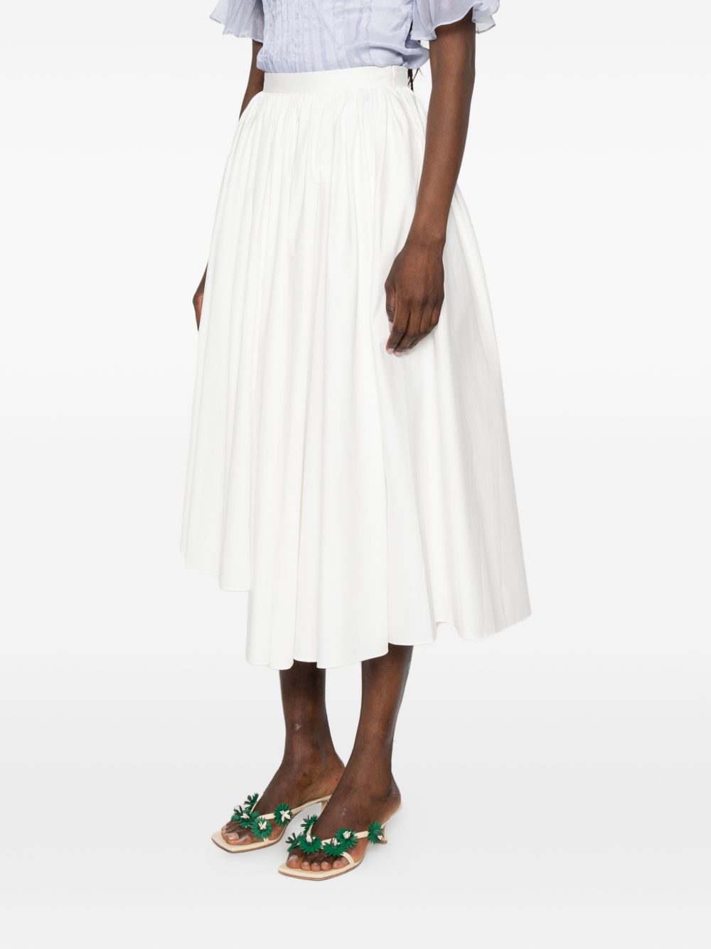 Gonna midi in poplin in bianco Self-portrait - donna 