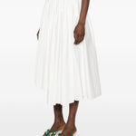 Gonna midi in poplin in bianco Self-portrait - donna 