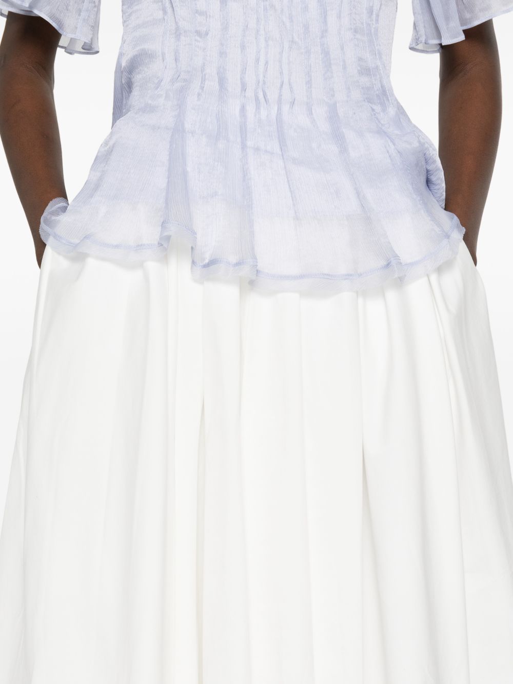 Gonna midi in poplin in bianco Self-portrait - donna 