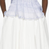 Gonna midi in poplin in bianco Self-portrait - donna 