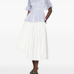 Gonna midi in poplin in bianco Self-portrait - donna 