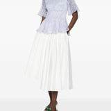 Gonna midi in poplin in bianco Self-portrait - donna 