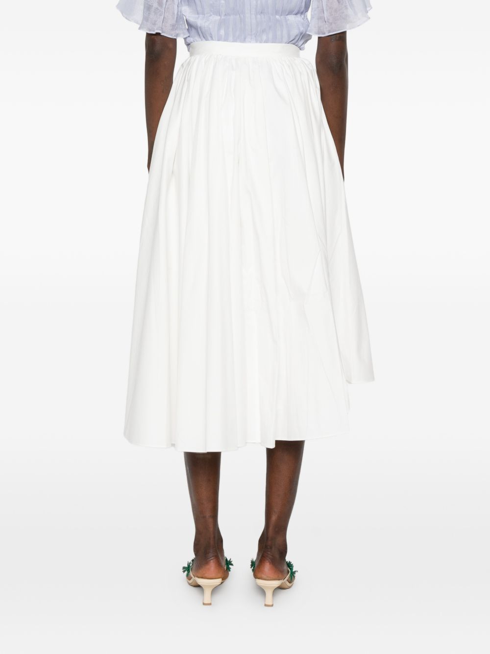 Gonna midi in poplin in bianco Self-portrait - donna 
