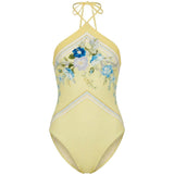 Costume da bagno con stampa floreale  in giallo Self-portrait - donna 