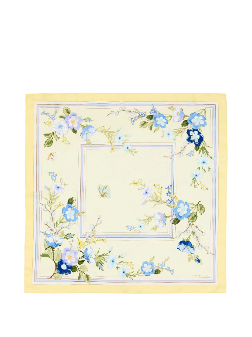Foulard con stampa a fiori in giallo Self-portrait - donna 