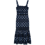 Abito midi con pois in blu Self-Portrait - donna 