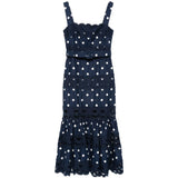 Abito midi con pois in blu Self-Portrait - donna 