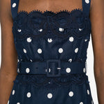 Abito midi con pois in blu Self-Portrait - donna 