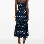 Abito midi con pois in blu Self-Portrait - donna 