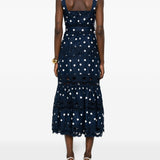 Abito midi con pois in blu Self-Portrait - donna 