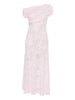 Abito midi in pizzo in rosa Self-Portrait - donna