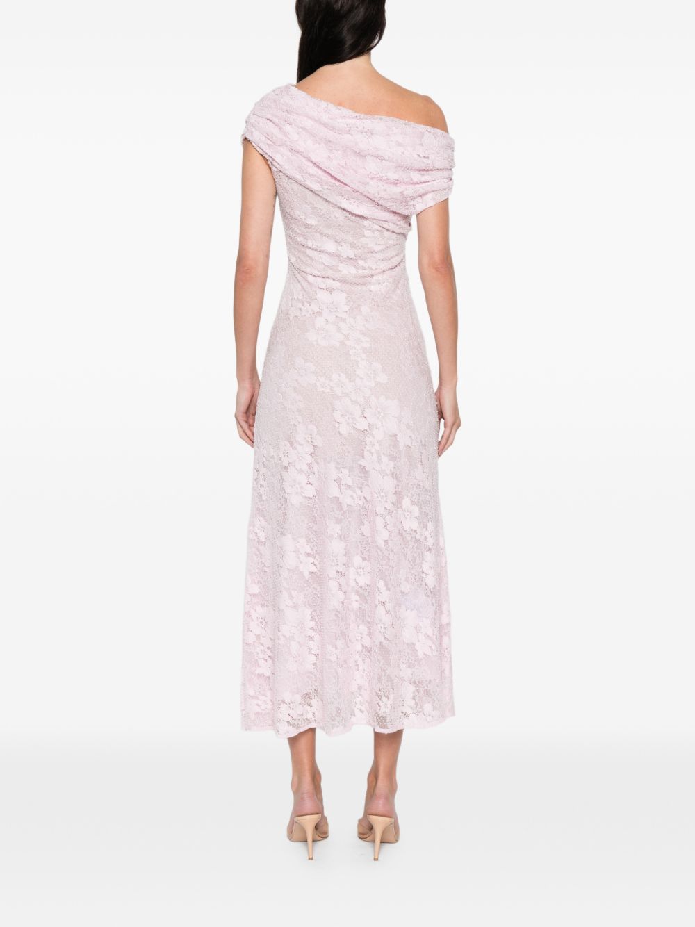 Abito midi in pizzo in rosa Self-Portrait - donna 