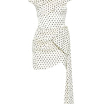 Abito corto a pois drappeggiato in AVORIO Self-Portrait - donna 