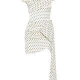 Abito corto a pois drappeggiato in AVORIO Self-Portrait - donna 