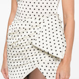 Abito corto a pois drappeggiato in AVORIO Self-Portrait - donna 