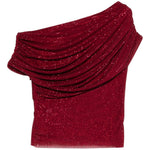 Top monospalla drapeggiato in bordeaux Self-portrait - donna 