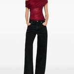 Top monospalla drapeggiato in bordeaux Self-portrait - donna 