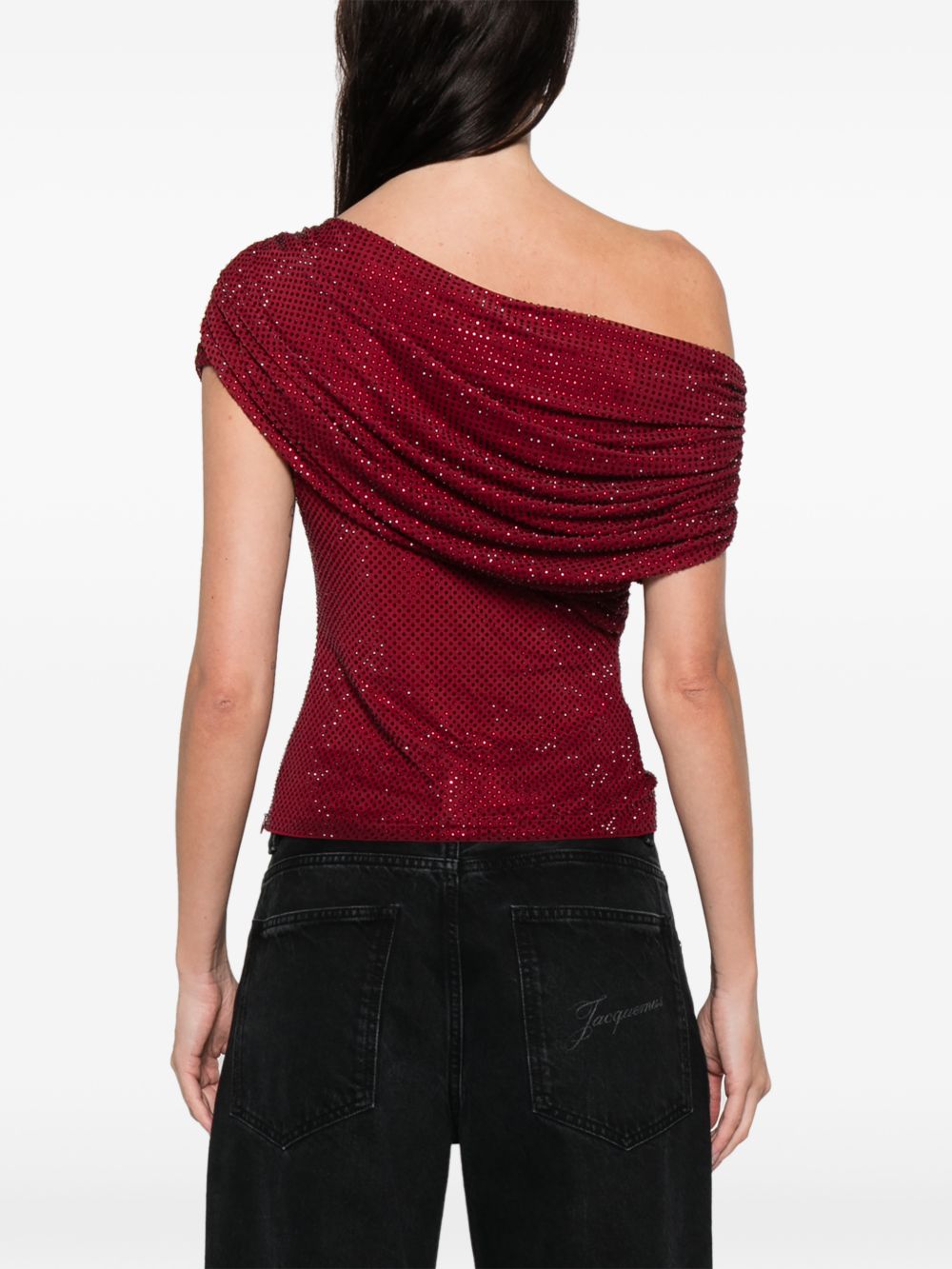 Top monospalla drapeggiato in bordeaux Self-portrait - donna 