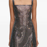 Abito corto con strass in strass Self-Portrait - donna 