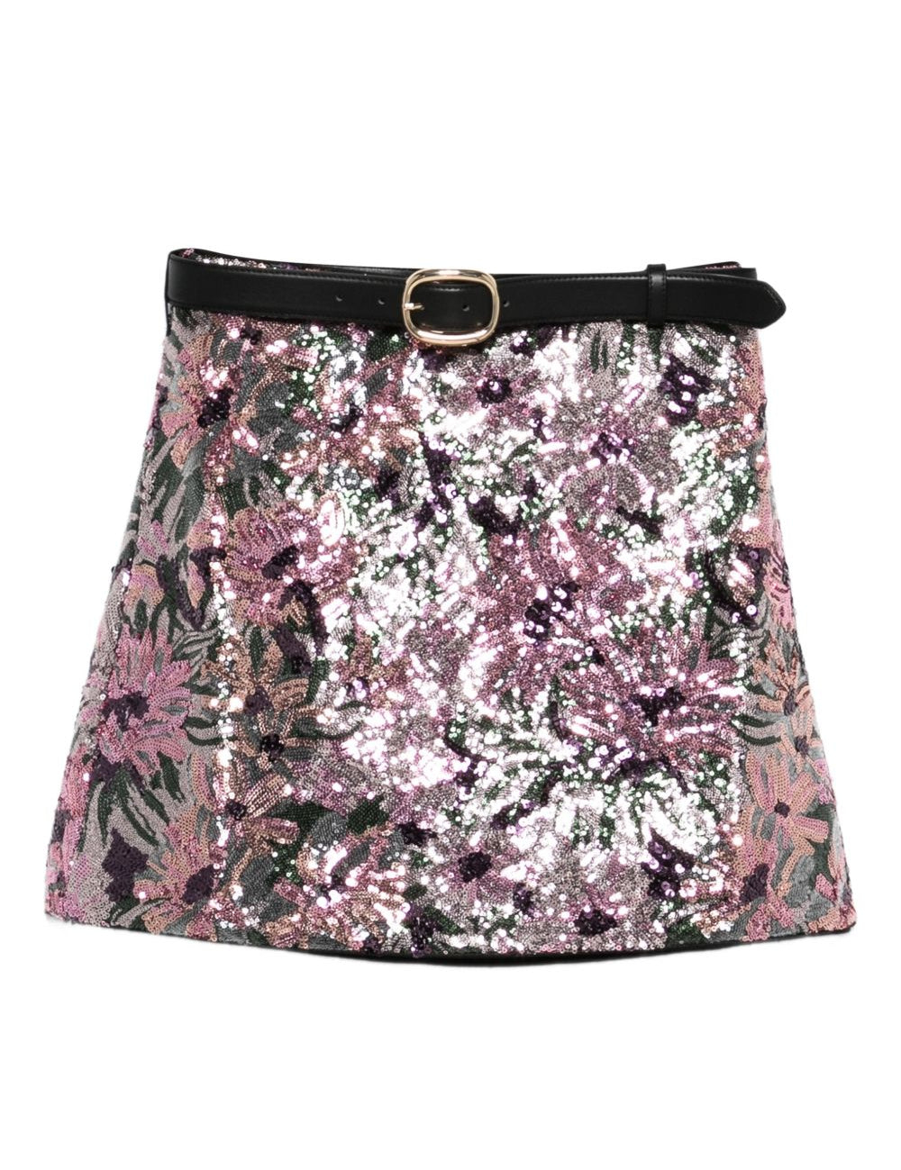Minigonna con paillettes in rosa Self-Portrait - donna 