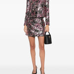 Minigonna con paillettes in rosa Self-Portrait - donna 