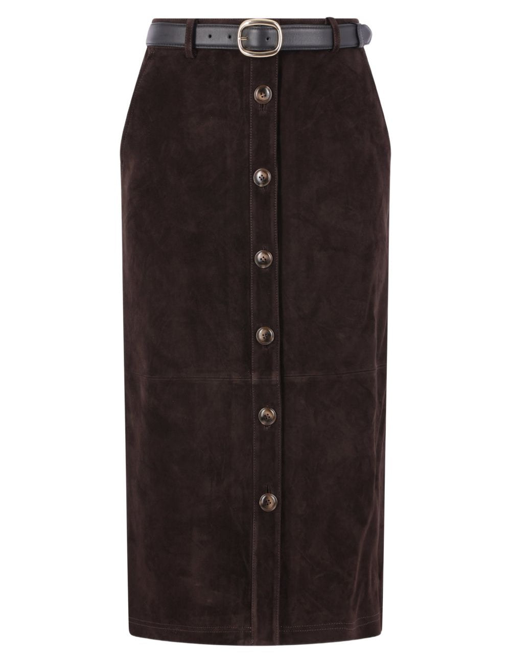 Gonna con cintura in marrone Self-Portrait - donna 