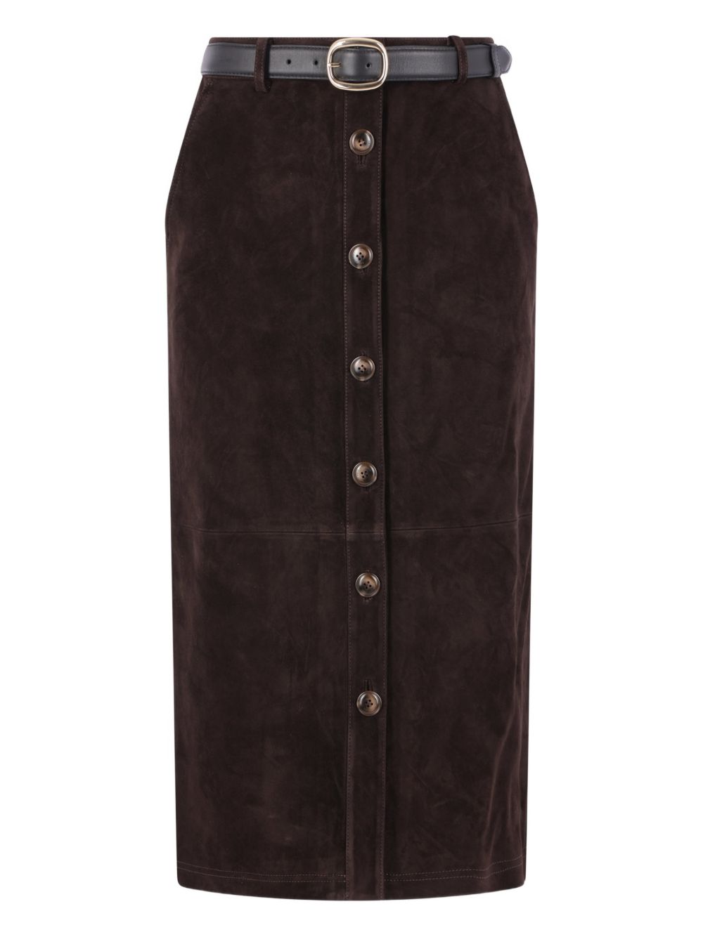 Gonna con cintura in marrone Self-Portrait - donna 