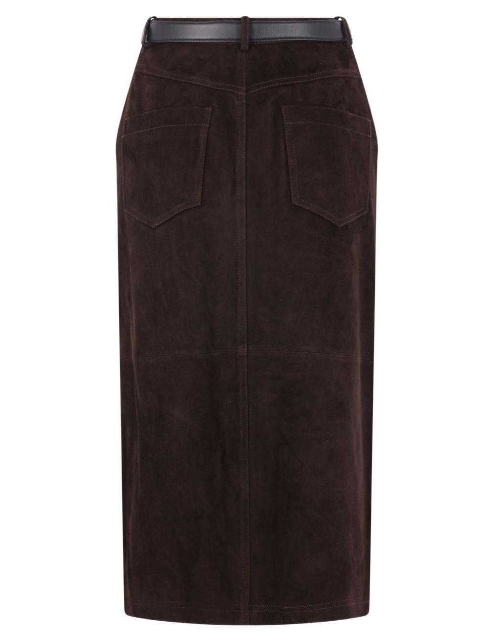 Gonna con cintura in marrone Self-Portrait - donna 