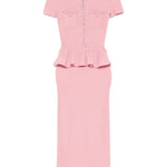 Abito midi con peplum in rosa Self-Portrait - donna 