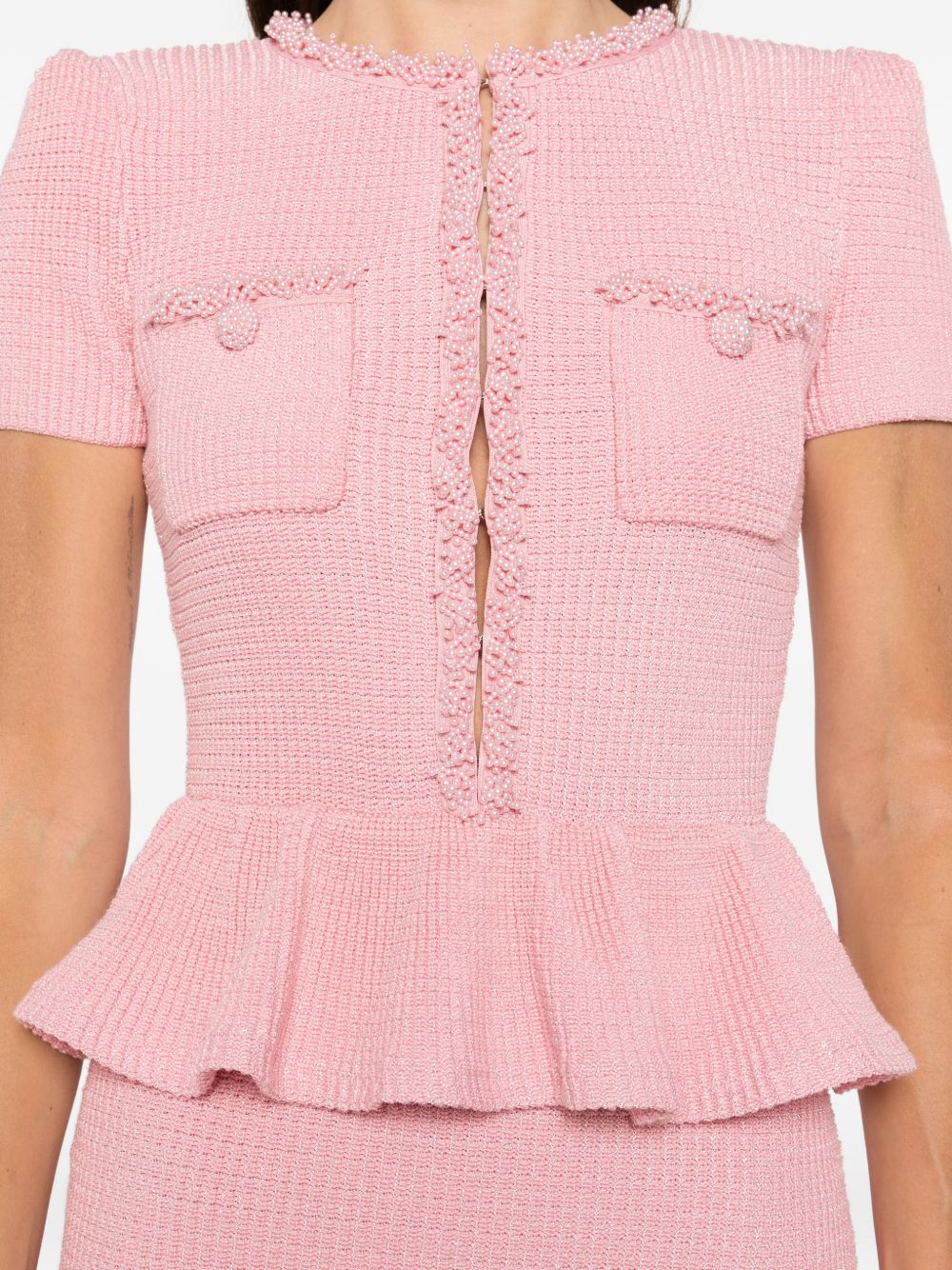 Abito midi con peplum in rosa Self-Portrait - donna 