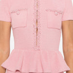 Abito midi con peplum in rosa Self-Portrait - donna 