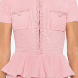 Abito midi con peplum in rosa Self-Portrait - donna 