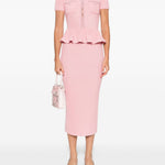 Abito midi con peplum in rosa Self-Portrait - donna 