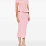 Abito midi con peplum in rosa Self-Portrait - donna 