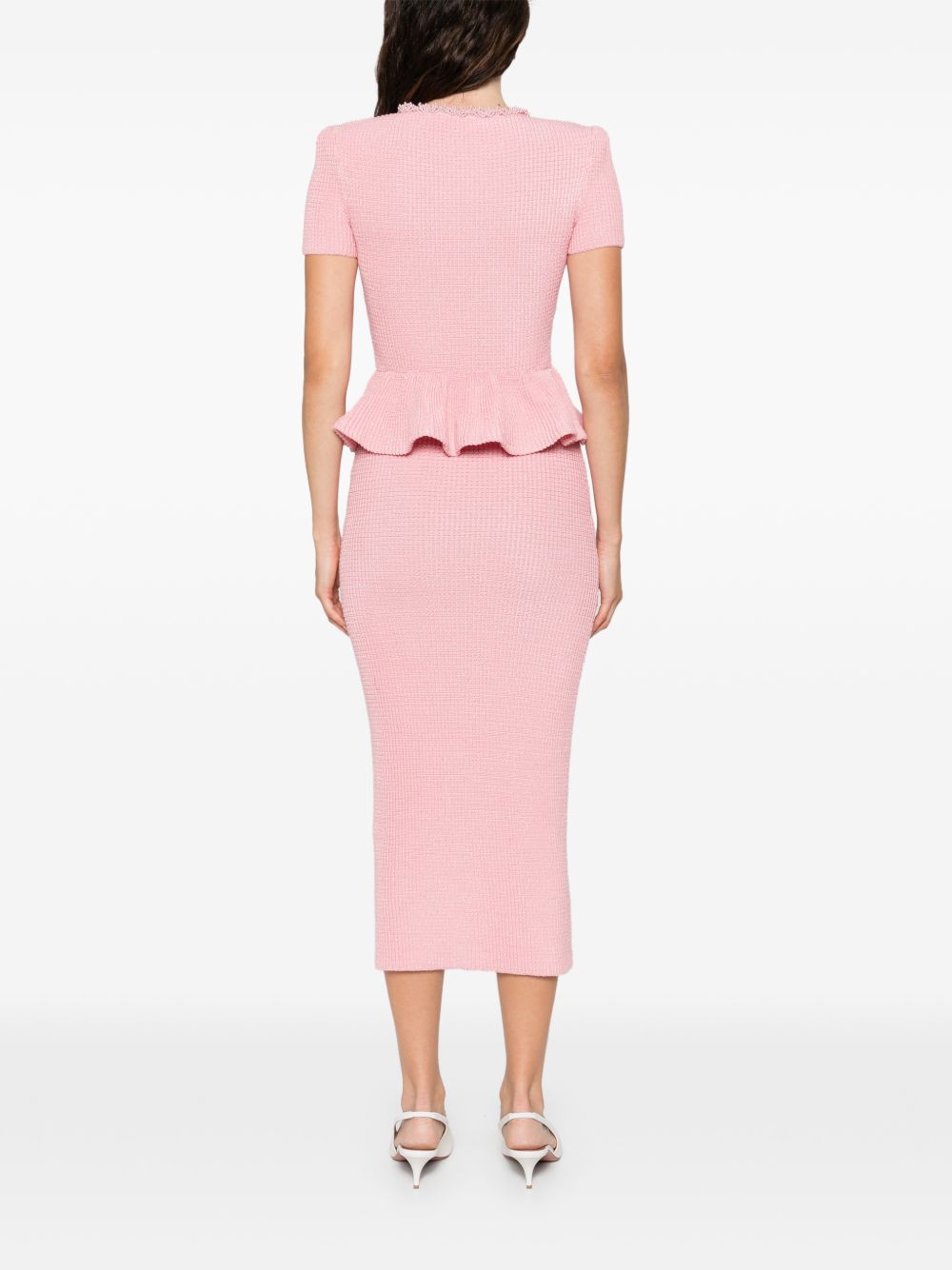 Abito midi con peplum in rosa Self-Portrait - donna 