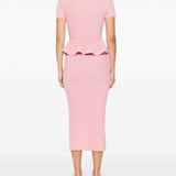 Abito midi con peplum in rosa Self-Portrait - donna 