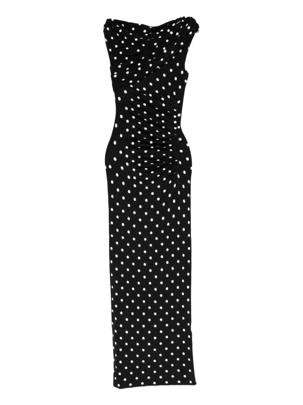 Abito midi a pois in nero Self-Portrait - donna 