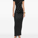 Abito midi a pois in nero Self-Portrait - donna 