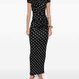 Abito midi a pois in nero Self-Portrait - donna 