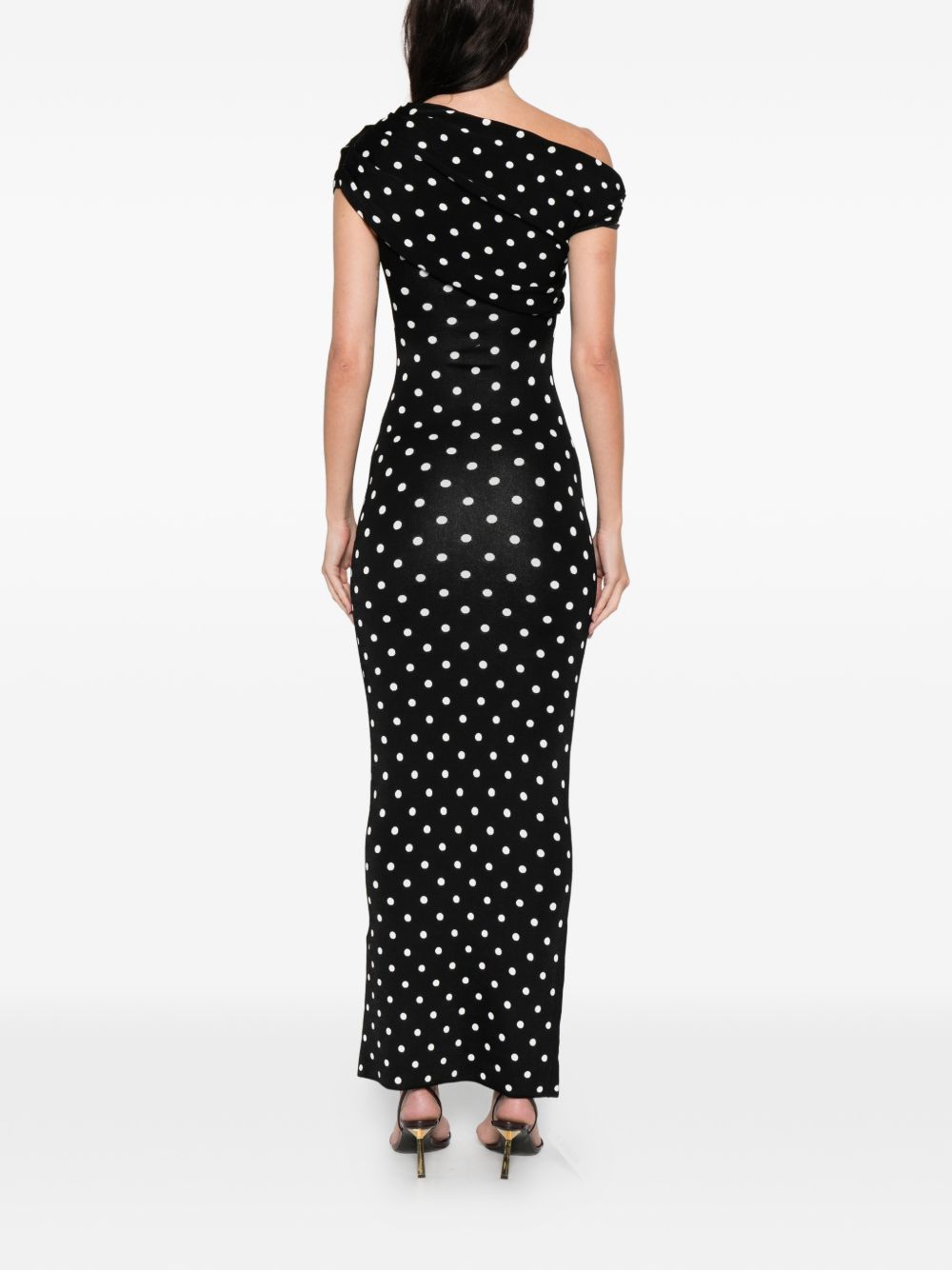Abito midi a pois in nero Self-Portrait - donna 