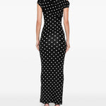Abito midi a pois in nero Self-Portrait - donna 