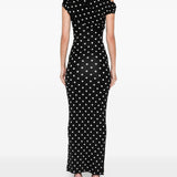 Abito midi a pois in nero Self-Portrait - donna 